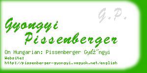 gyongyi pissenberger business card